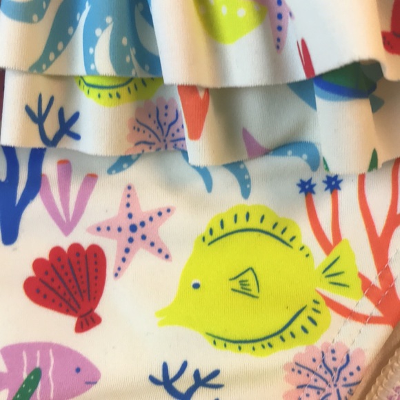 Boden baby ruffles sea creatures design swimsuit bottom Sz 12-18 mths - Picture 4 of 9